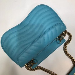 Replica Louis Vuitton Turquoise Quilted Rainbow Logo New Wave Chain Bag MM
