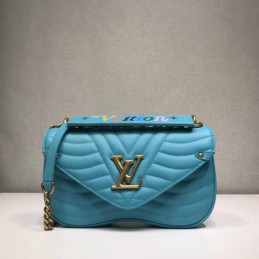 Replica Louis Vuitton Turquoise Quilted Rainbow Logo New Wave Chain Bag MM
