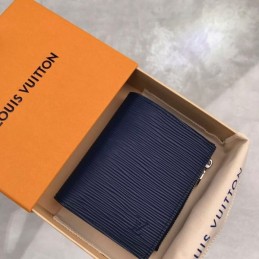 Replica Louis Vuitton Navy Blue Epi Leather Multiple Wallet
