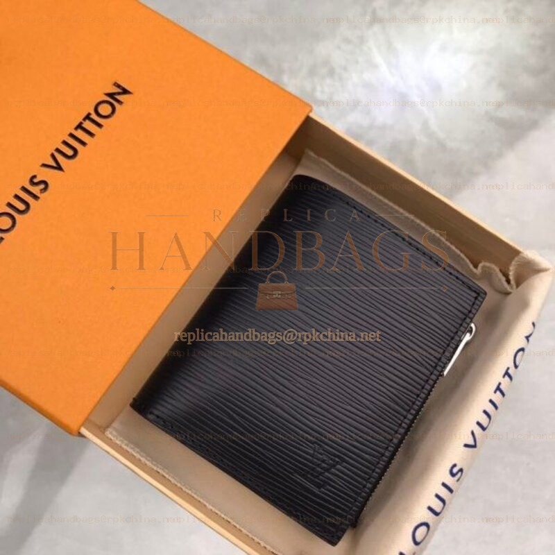 Replica Louis Vuitton Black Epi Leather Multiple Wallet