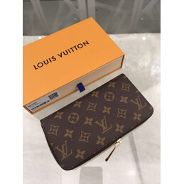 Replica Louis Vuitton Brown Monogram Pale Pink Interior Zippy Wallet