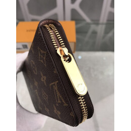 Replica Louis Vuitton Brown Monogram Pale Pink Interior Zippy Wallet