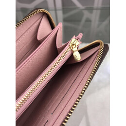 Replica Louis Vuitton Brown Monogram Pale Pink Interior Zippy Wallet