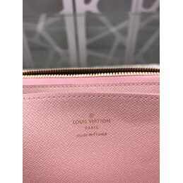 Replica Louis Vuitton Brown Monogram Pale Pink Interior Zippy Wallet