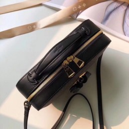Replica Louis Vuitton Brown Monogram Black Trim Saintonge