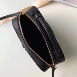 Replica Louis Vuitton Brown Monogram Black Trim Saintonge