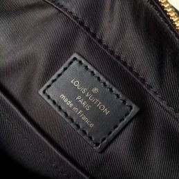 Replica Louis Vuitton Brown Monogram Black Trim Saintonge