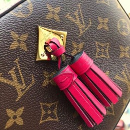 Replica Louis Vuitton Brown Monogram Fuchsia Trim Saintonge