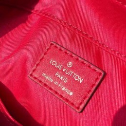 Replica Louis Vuitton Brown Monogram Fuchsia Trim Saintonge