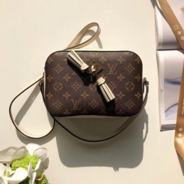 Replica Louis Vuitton Brown Monogram Beige Trim Saintonge