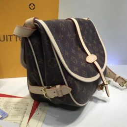Replica Louis Vuitton Brown Monogram Beige Trim Saumur MM
