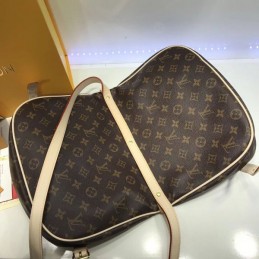 Replica Louis Vuitton Brown Monogram Beige Trim Saumur MM