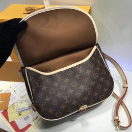 Replica Louis Vuitton Brown Monogram Beige Trim Saumur MM