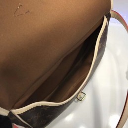 Replica Louis Vuitton Brown Monogram Beige Trim Saumur MM