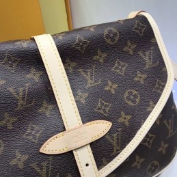 Replica Louis Vuitton Brown Monogram Beige Trim Saumur MM