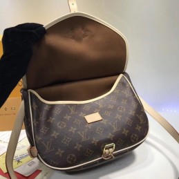 Replica Louis Vuitton Brown Monogram Beige Trim Saumur MM