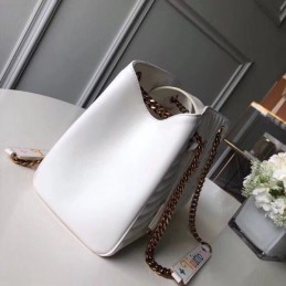 Replica Louis Vuitton White Quilted Rainbow Trim New Wave Chain Tote