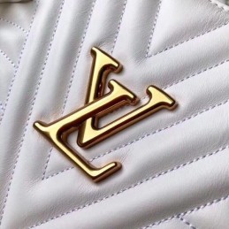 Replica Louis Vuitton White Quilted Rainbow Trim New Wave Chain Tote