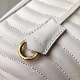 Replica Louis Vuitton White Quilted Rainbow Trim New Wave Chain Tote