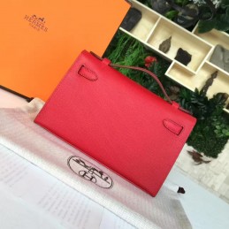 Replica Hermes Red Kelly Pochette Gold Hardware Bag