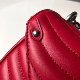 Replica Louis Vuitton Red Quilted Rainbow Trim New Wave Chain Bag MM