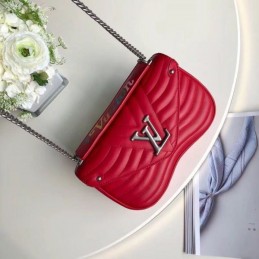 Replica Louis Vuitton Red Quilted Rainbow Trim New Wave Chain Bag MM
