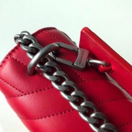 Replica Louis Vuitton Red Quilted Rainbow Trim New Wave Chain Bag MM
