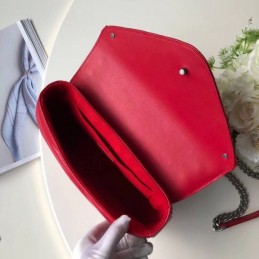 Replica Louis Vuitton Red Quilted Rainbow Trim New Wave Chain Bag MM