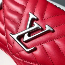 Replica Louis Vuitton Red Quilted Rainbow Trim New Wave Chain Bag MM