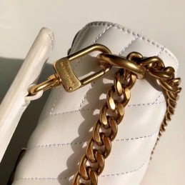 Replica Louis Vuitton White Quilted Rainbow Trim New Wave Chain Bag MM