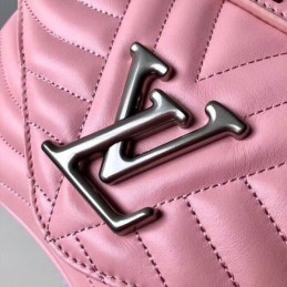 Replica Louis Vuitton Pale Pink Quilted Rainbow Trim New Wave Chain Bag MM