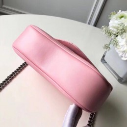 Replica Louis Vuitton Pale Pink Quilted Rainbow Trim New Wave Chain Bag MM