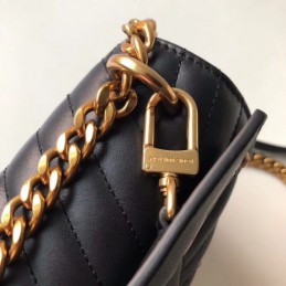 Replica Louis Vuitton Black Quilted Rainbow Trim New Wave Chain Bag PM