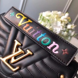 Replica Louis Vuitton Black Quilted Rainbow Trim New Wave Chain Bag PM