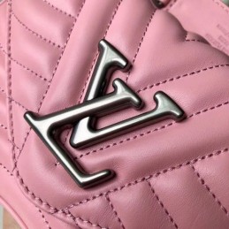 Replica Louis Vuitton Pale Pink Quilted Rainbow Trim New Wave Chain Bag PM