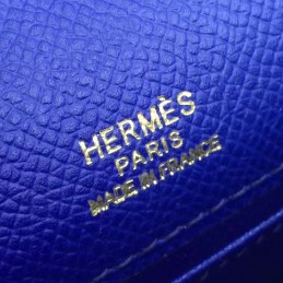 Replica Hermes Cobalt Blue Kelly Pochette Smooth Leather Gold Hardware Bag