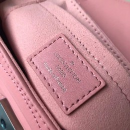 Replica Louis Vuitton Pale Pink Quilted Rainbow Trim New Wave Chain Bag PM