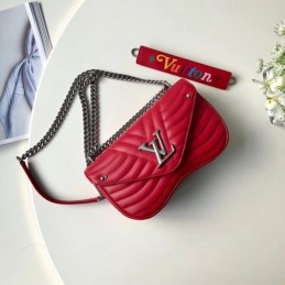 Replica Louis Vuitton Red Quilted New Wave Chain Bag PM