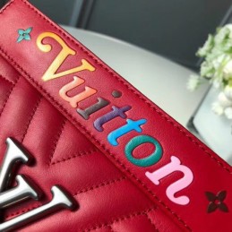 Replica Louis Vuitton Red Quilted New Wave Chain Bag PM