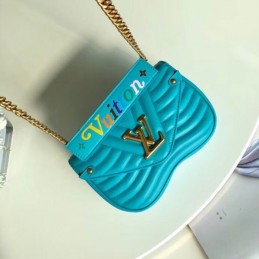 Replica Louis Vuitton Turquoise Quilted Rainbow Trim New Wave Chain Bag PM