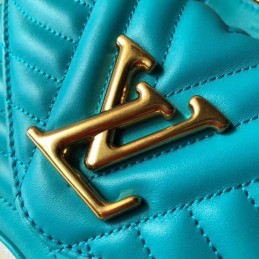 Replica Louis Vuitton Turquoise Quilted Rainbow Trim New Wave Chain Bag PM