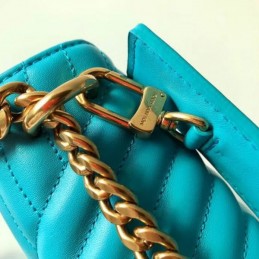 Replica Louis Vuitton Turquoise Quilted Rainbow Trim New Wave Chain Bag PM
