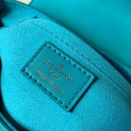 Replica Louis Vuitton Turquoise Quilted Rainbow Trim New Wave Chain Bag PM