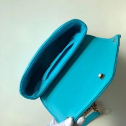 Replica Louis Vuitton Turquoise Quilted Rainbow Trim New Wave Chain Bag PM