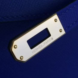 Replica Hermes Cobalt Blue Kelly Pochette Smooth Leather Gold Hardware Bag