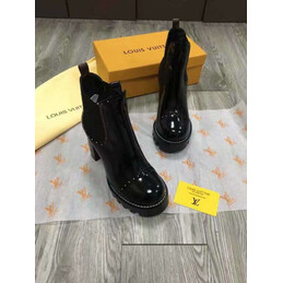 Replica Louis Vuitton Black Studded LVXLOL Star Trail Ankle Boots
