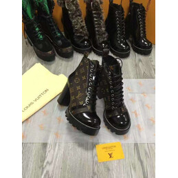 Replica Louis Vuitton Brown Monogram Platform Star Trail Ankle Boots