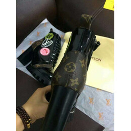 Replica Louis Vuitton Black Brown Graphic Star Trail Ankle Boots