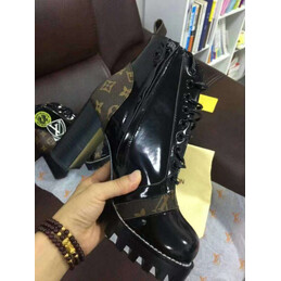 Replica Louis Vuitton Black Brown Graphic Star Trail Ankle Boots