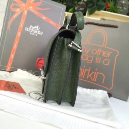 Replica Hermes Olive Green Roulis 18 Bag Palladium Chain